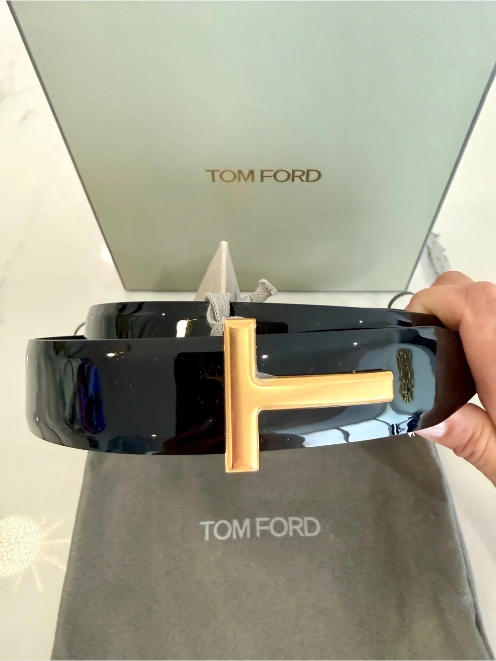 Tom Ford Patent T Belt